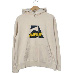 Ader Error Felt Logo FW2020 Pullover Hoodie Ivory mens size A1 / US Small